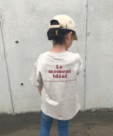 【kids】バックプリントロゴtシャツ・ライトベージュ(110〜150)