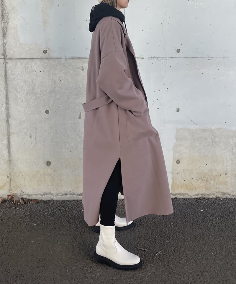 サイドスリットロングチェスターコート | COPINE