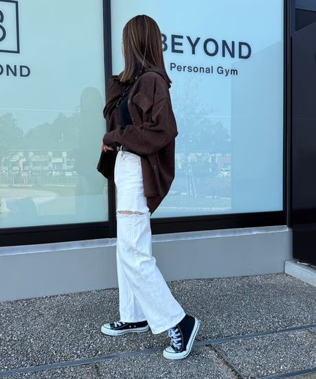 サイドカットダメージデニムパンツ（2size）