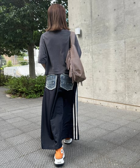 サイドラインデニムドッキングスカート
