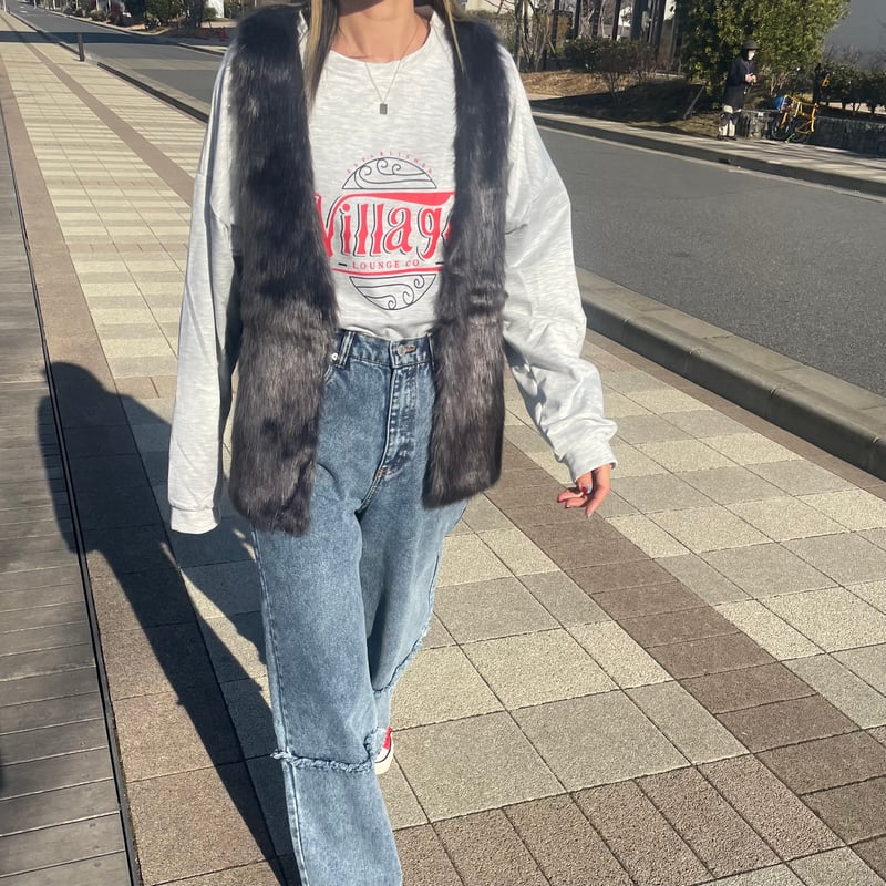 【Lサイズ】　メモリアルロゴロンT タナパイカラー バックサガラ刺繍ロンT｜MEN｜251HSC90-101C｜AZUL BY MOUSSY