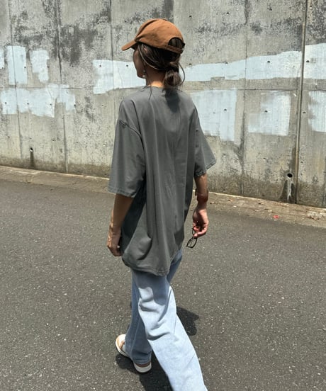ボックスプリントTシャツ(グレー)