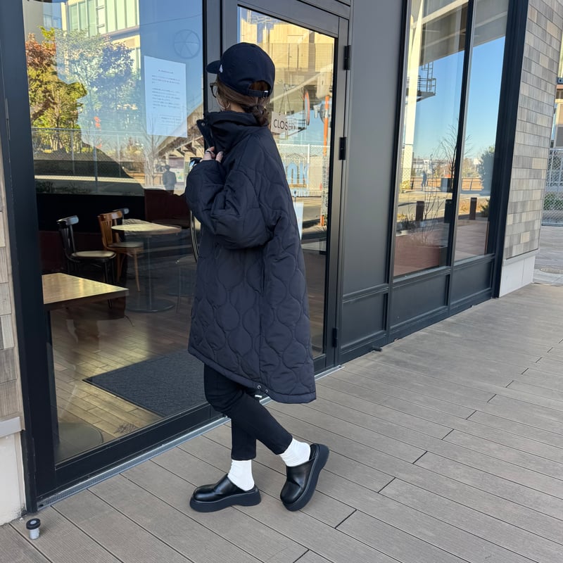 リバーシブル中綿モンスターコート(ブラック×ブラック) | COPINE