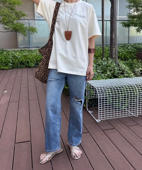 ハイウエストダメージデニムパンツ