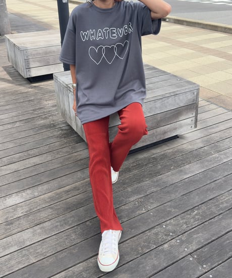 手描き風ハートロゴTシャツ(チャコール)