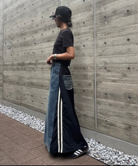 サイドラインデニムドッキングスカート