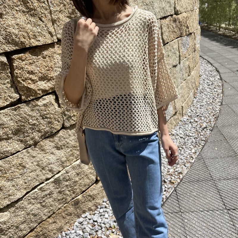 SUNSEA ペーパー ニット メッシュ サマーニット 古着 SUNSEA ペーパー ニット メッシュ サマーニット 古着