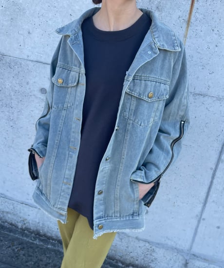 ジップデザインデニムジャケット