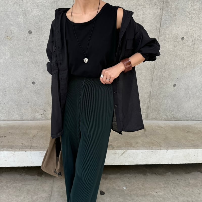 オーバーサイズ長袖シアーシャツ(ブラック) | COPINE オーバーサイズ長袖シアーシャツ(ブラック) | COPINE