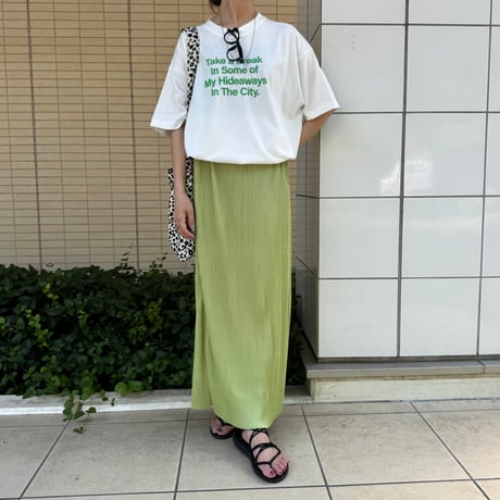 発泡ロゴプリントビッグtシャツ (オフホワイト)