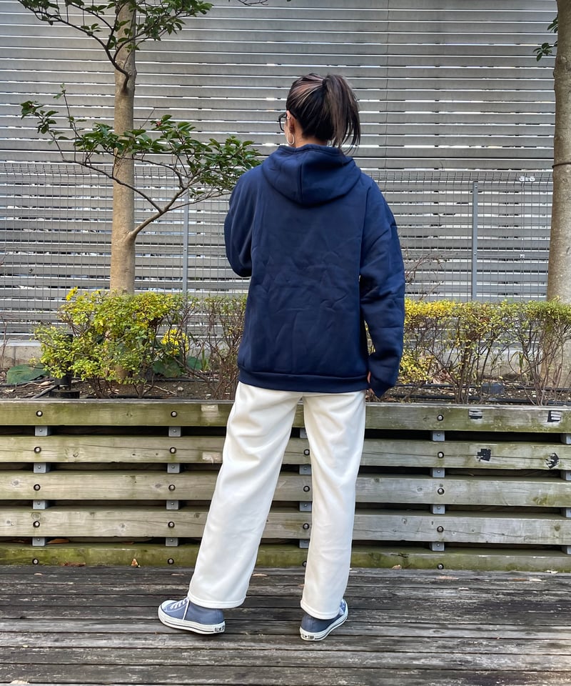 裏起毛刺繍ロゴパーカー(ネイビー) | COPINE