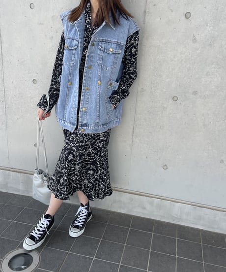 花柄ロングワンピース
