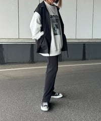 セルフカットプリーツパンツ(ブラック)