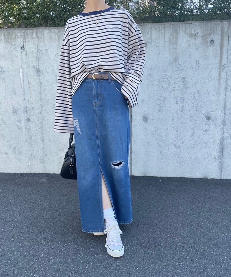 ダメージデニムロングスカート | COPINE