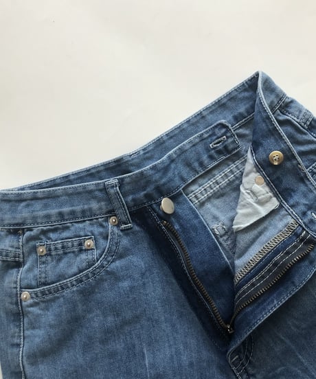 クロスデザインストレートデニムパンツ(2size)