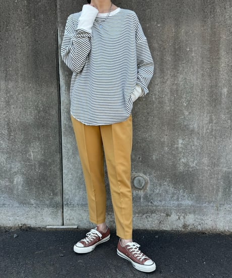 テーパードカラーパンツ(マスタード）