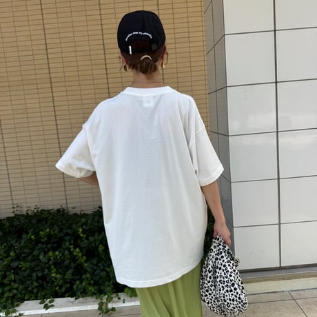発泡ロゴプリントビッグtシャツ (オフホワイト)