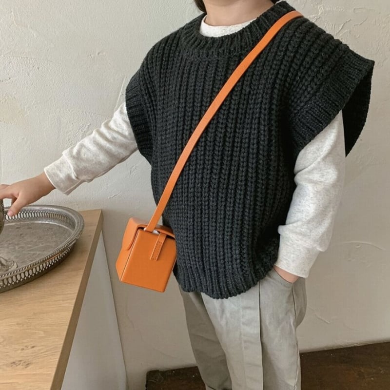 kids】ざっくりニットベスト(2color/2size) | COPINE kids】ざっくりニットベスト(2color/2size) | COPINE