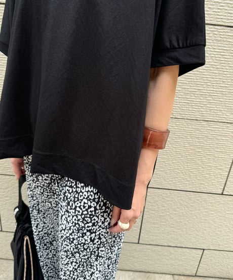 接触冷感バックロングTシャツ(ブラック)
