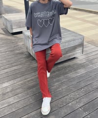 セルフカットプリーツパンツ(テラコッタ)