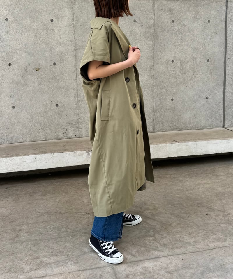 45R . 2way ミリタリーロングコート フリーサイズ　カーキ色 BEEDEN ミリタリージャケット モッズコート 2WAY BLOUSON LONG COAT