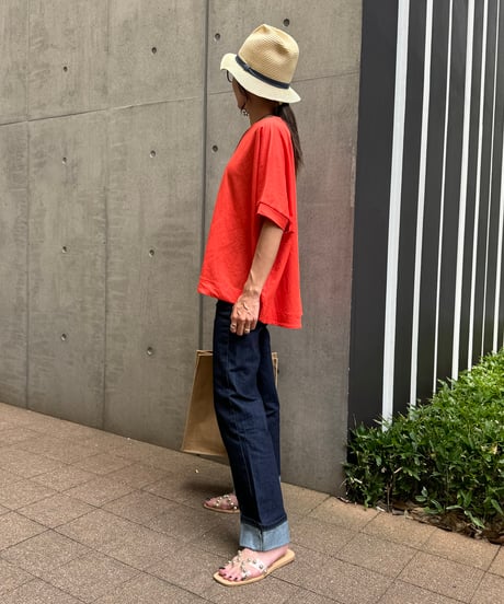 美シルエット！ハイウエストロールアップデニム(3size)