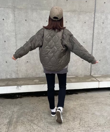 【OUTLET】ウェーブキルティングショートジャケット(カーキ2size)