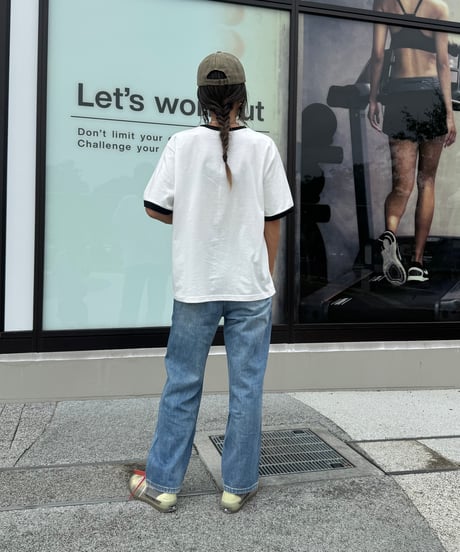 ハイウエストダメージデニムパンツ