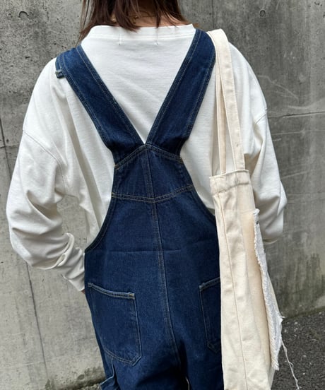 デニムサロペットパンツ（ワンウォッシュ)