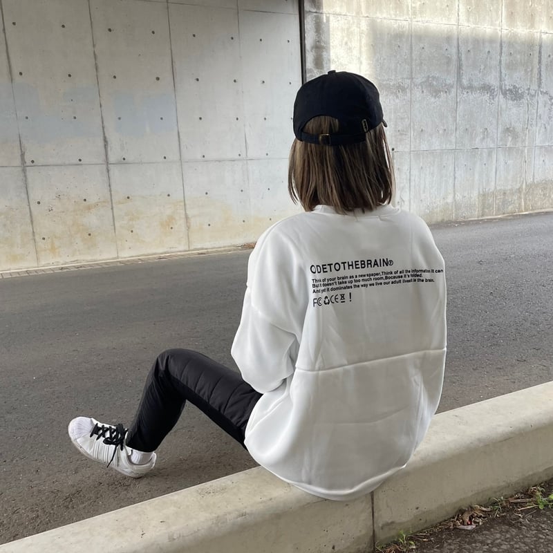 裏起毛フロント&バックロゴスウェット(ホワイト) | COPINE