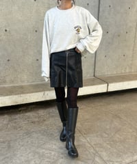 フェイクレザースカート