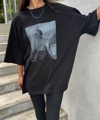 レディーフォトプリントビッグTシャツ(ブラック)