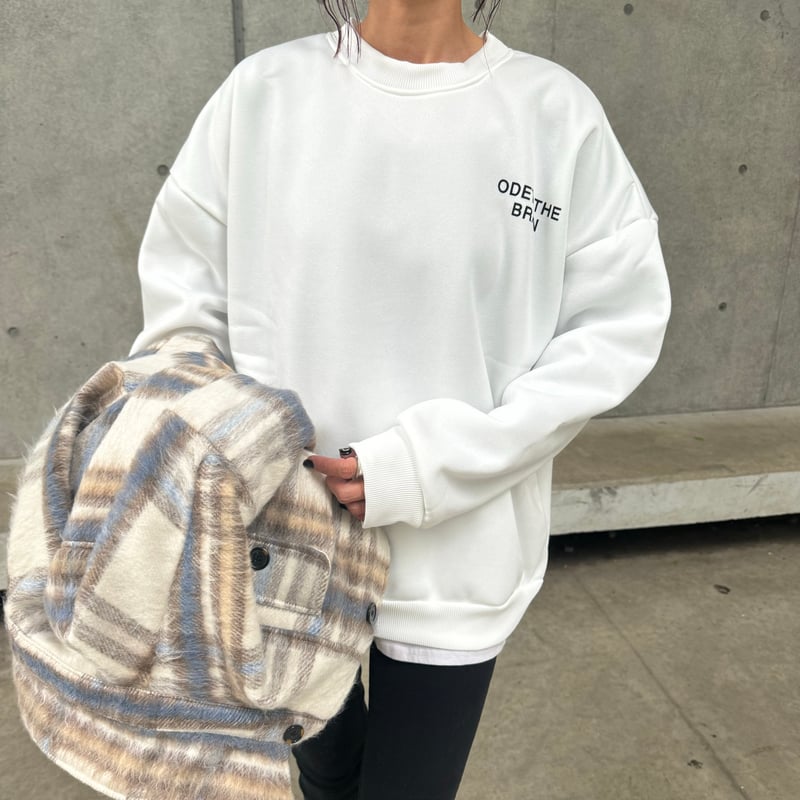 裏起毛フロント&バックロゴスウェット(ホワイト) | COPINE 裏起毛フロント&バックロゴスウェット(ホワイト) | COPINE
