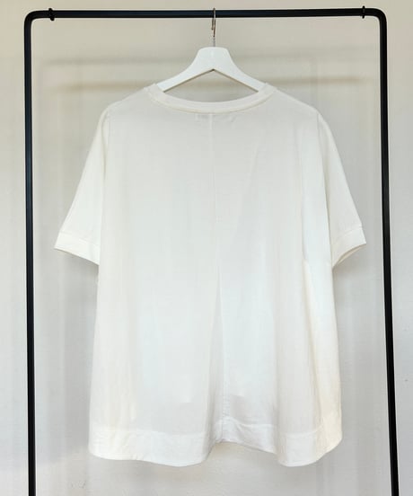 接触冷感バックロングTシャツ(ホワイト)
