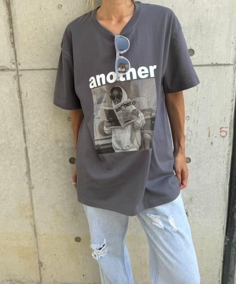 フォトプリントTシャツ(チャコールグレー) | COPINE