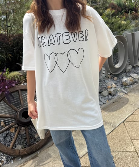 手描き風ハートロゴTシャツ(ホワイト)