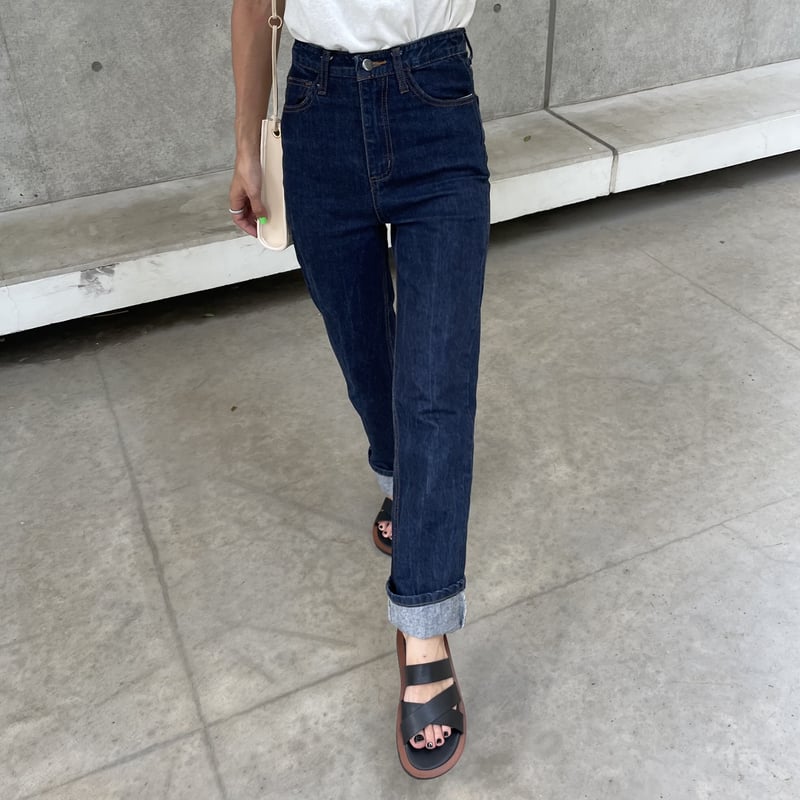 美シルエット！ハイウエストロールアップデニム(3size) | COPINE