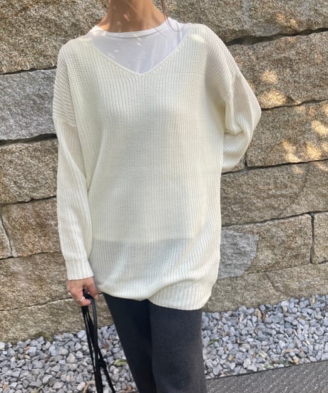 Vネックニット（2color）