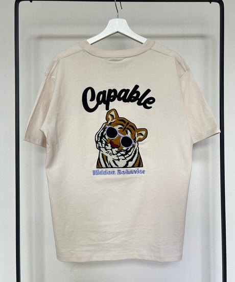 tigerサガラ刺繍Tシャツ(アイボリー)