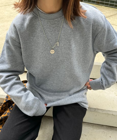シンプル裏起毛スウェット(グレー/2size)