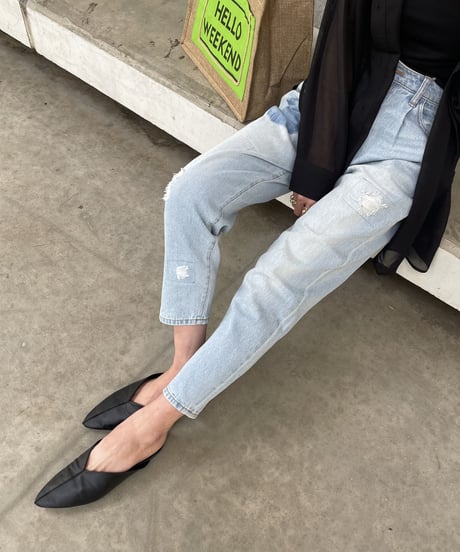 ダメージ加工デニムキャロットパンツ(3size）