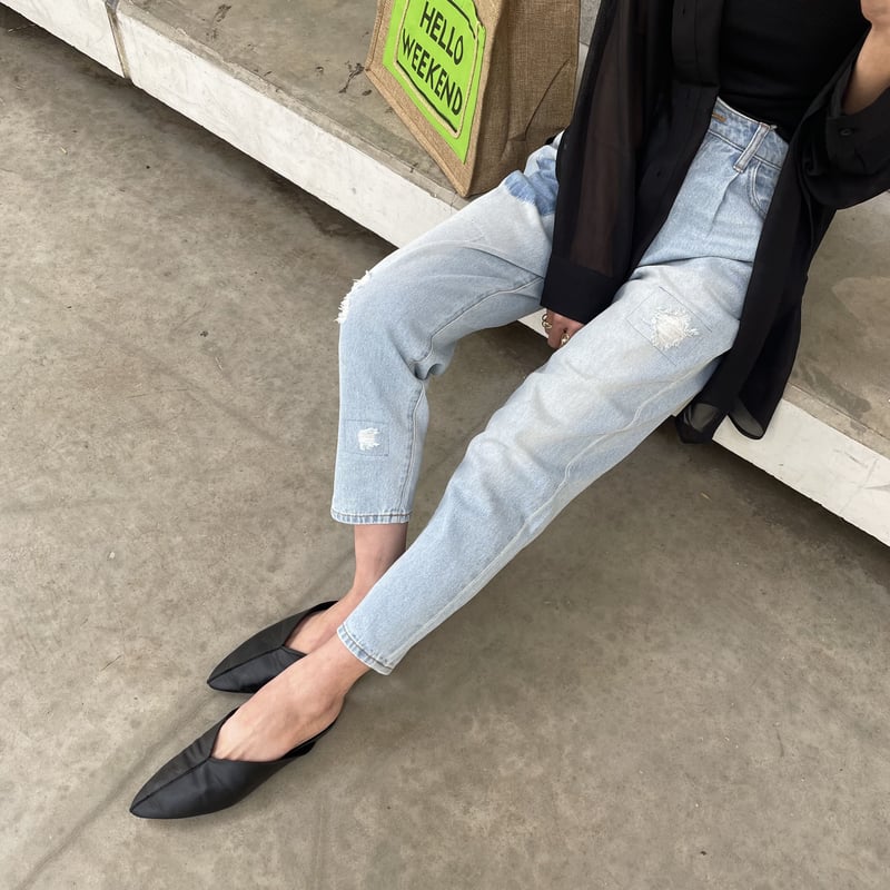 ダメージ加工デニムキャロットパンツ(3size） | COPINE