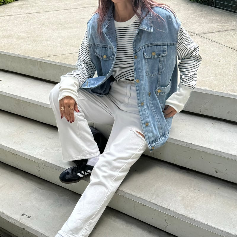 BRIXTON/デニムベスト/オモシー/タトゥースタジオヤマダ/Sサイズ BRIXTON/デニムベスト/オモシー/タトゥースタジオヤマダ/Sサイズ