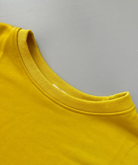 レイヤード風シンプル薄手スウェット(イエロー)