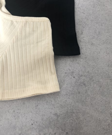 【OUTLET】シンプルリブTシャツ(アイボリー)