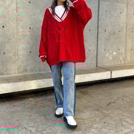 バイカラーデニムパンツ(2size)