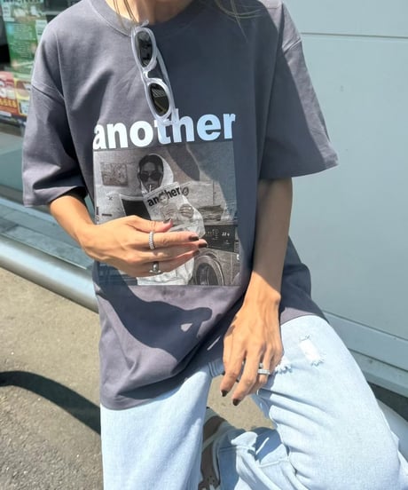 フォトプリントTシャツ(チャコールグレー)