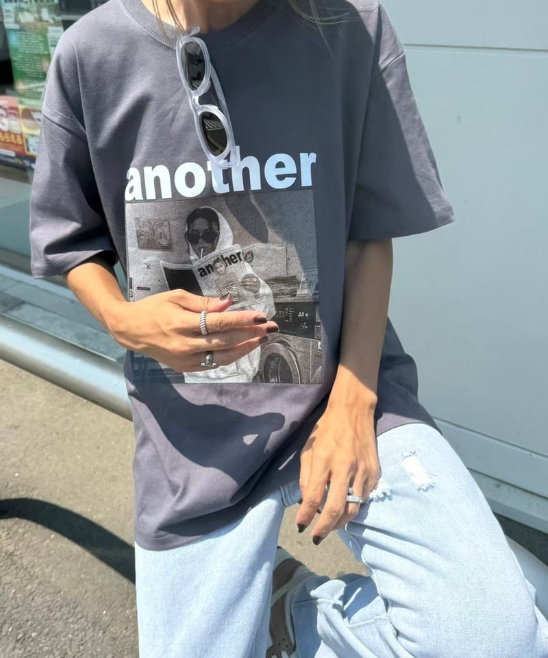 フォトプリントTシャツ(チャコールグレー) | COPINE