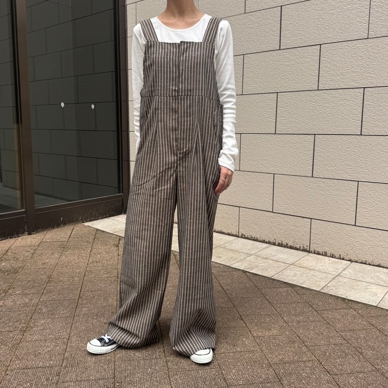 ストライプサロペット　ウエスト調整可能 ストライプサロペット | COPINE