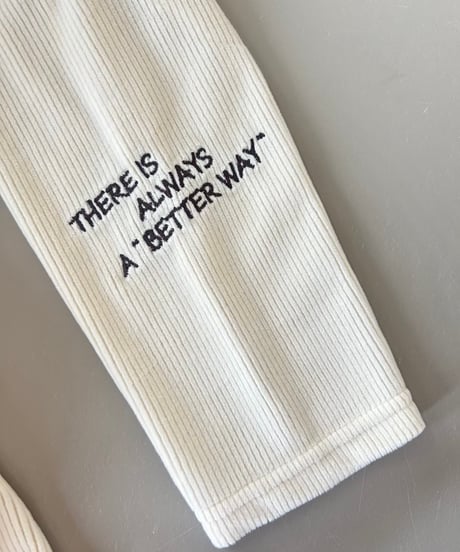 袖ワンポイント刺繍シアーベロアロンT(アイボリー)